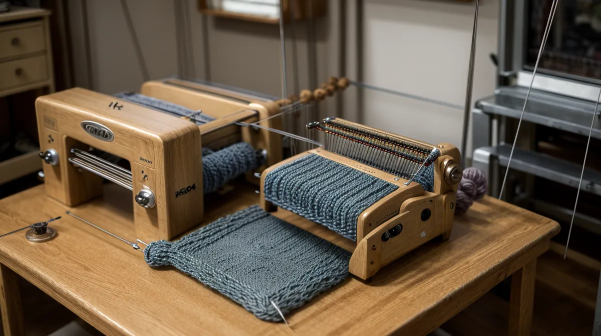 Gläserne Strickmaschine im Vergleich zur Vintage Brother KH-940 – Wartung beim Maschinenstricken