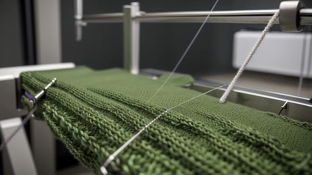 Detailaufnahme des Nadelbetts einer Passap Duomatic 80 Strickmaschine