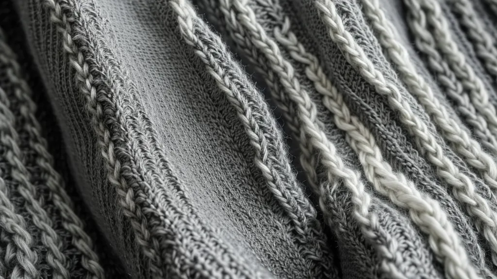 Gestricktes 2x2 Bündchen auf einer Doppelbett-Strickmaschine