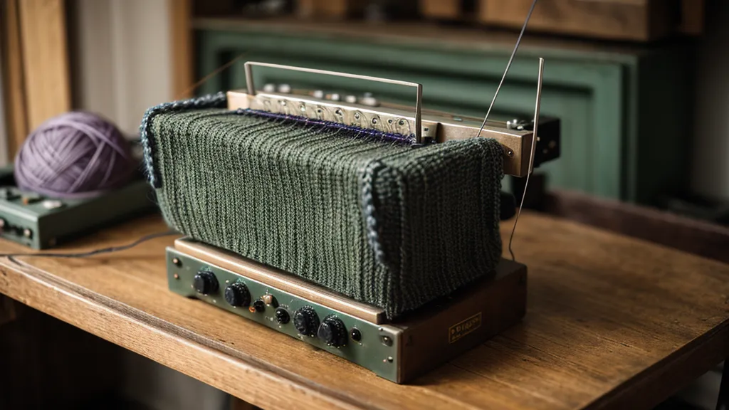 Detailaufnahme der grünen Ziffernanzeige der Brother KH-940 Strickmaschine