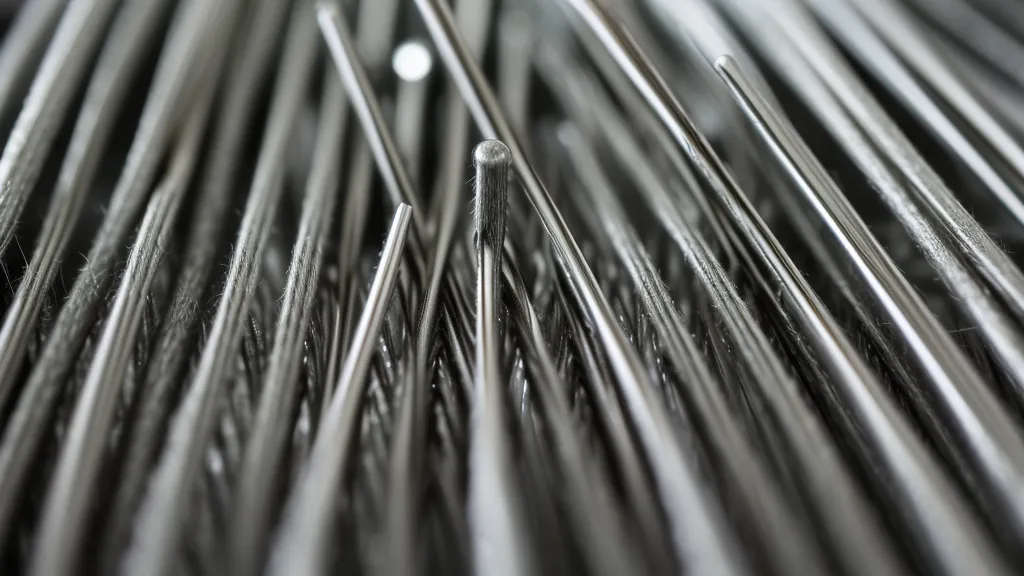 Detailaufnahme eines Nadelbetts mit 4,5 mm Nadelabstand und 200 Präzisionsnadeln.
